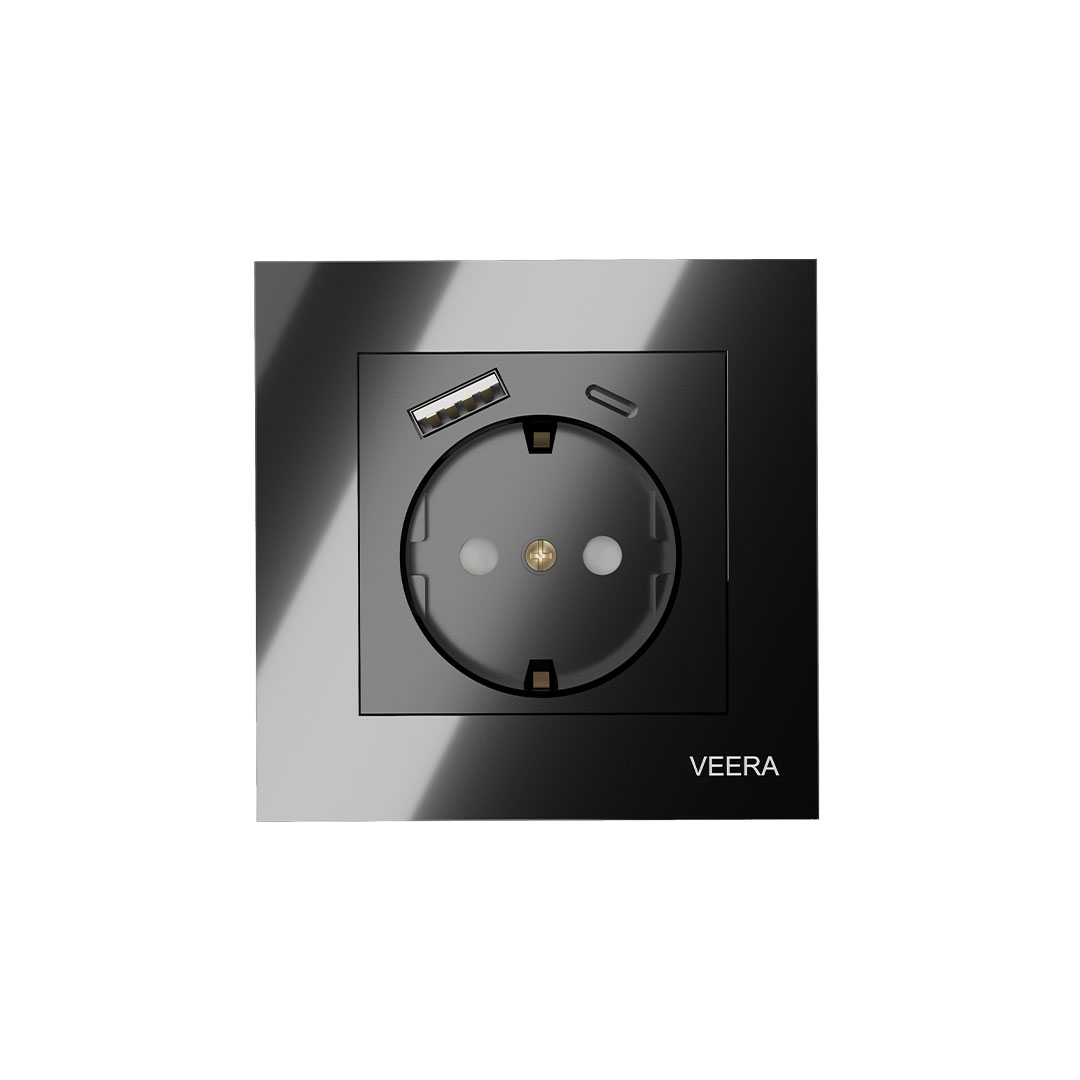 پریز usb ویرا مدل کریستال